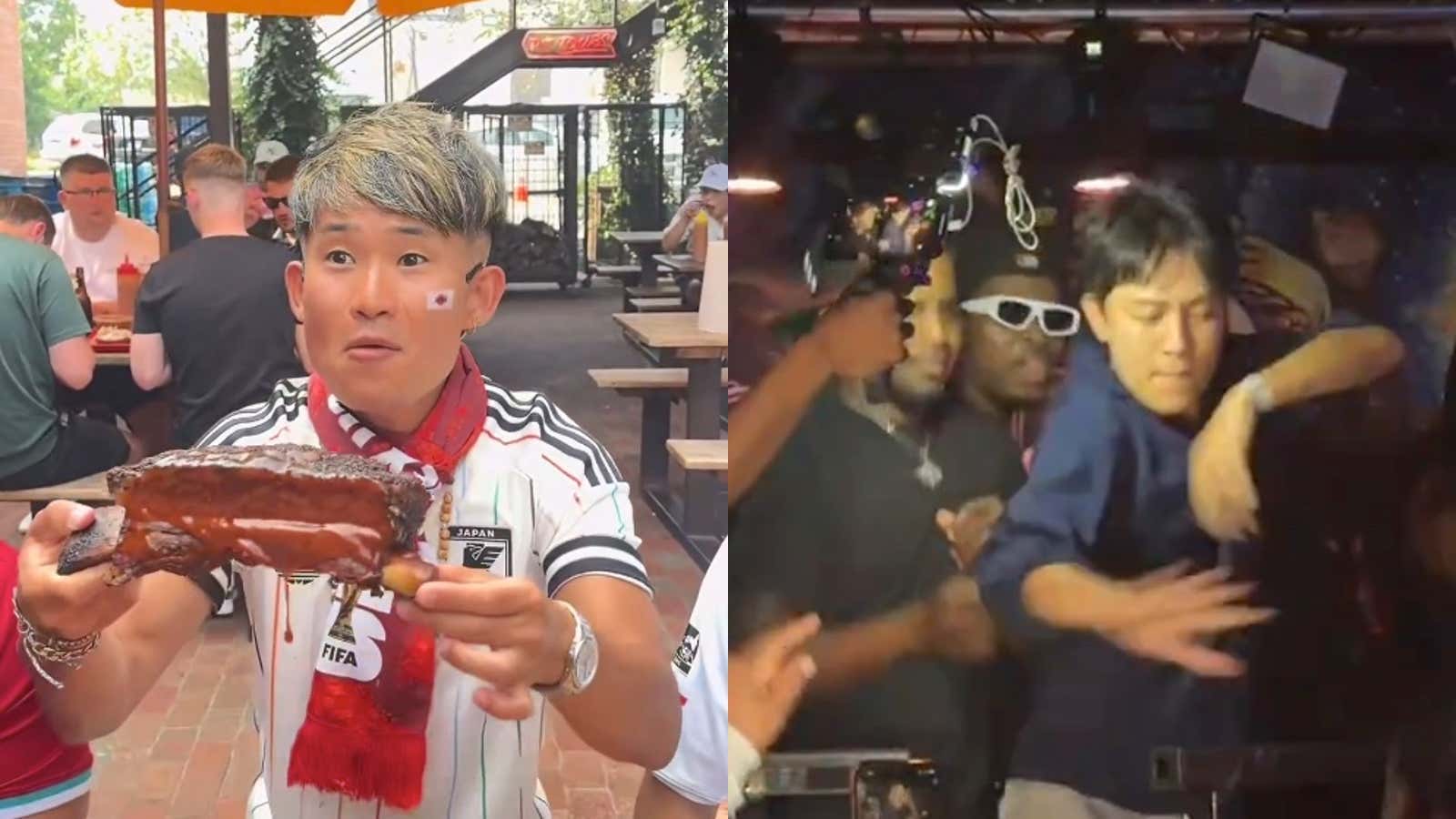 Today's Best World Cup Clash of Cultures – Japanese Fans Eating Barbecue and Partying in Houston