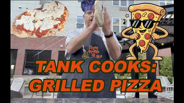 Tank Cooks Grilled Pizza