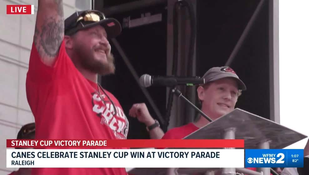 Nobody Had A Better Stanley Cup Parade Than Nic Deslaurier, Who Signed A 2-Year Extension With The Hurricanes In The Middle Of The Parade