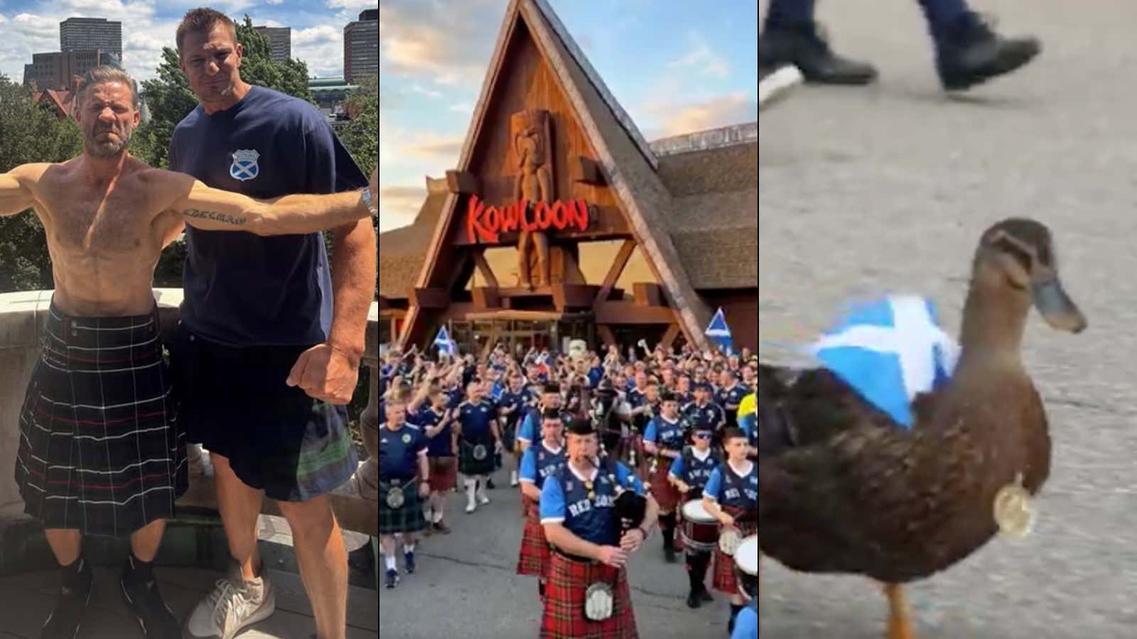 Edelman & Gronk Spiked Beers With The Scottish Plus The Tartan Army Also Added Their Own Duck Mascot, Inspired Boston To Change Their Drinking Laws, And Have Already Started Putting Cones All Over Their Next World Cup Stop in Miami