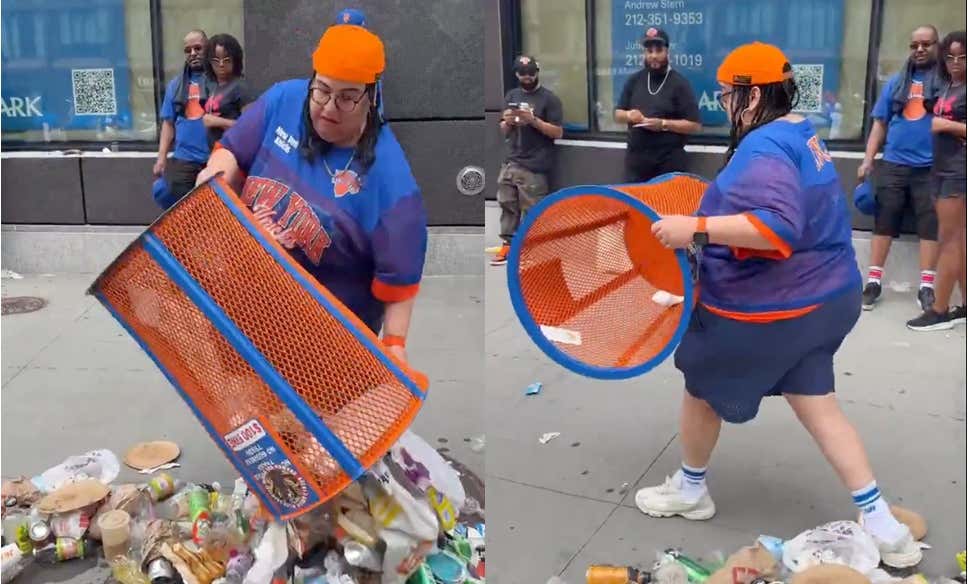 A Great Year for JP Morgan Continues as the Knicks Fan Who Went Viral for Dumping Out a Trash Can is a Company Executive.  Make That, WAS.