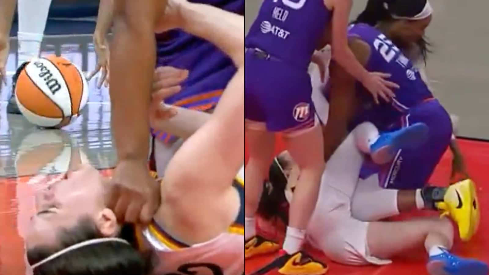 WATCH: Caitlin Clark Gets Punched In The Throat & Kicked In The Groin With A WICKED Cheap Shot Where NO Foul Was Called And She Had To Leave The Game Due To A Back Injury