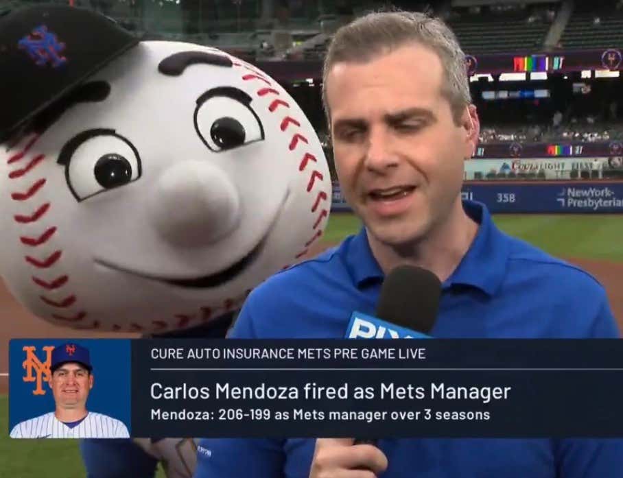 Mets Continue To Embarrass Themselves In Epic Fashion, This Time With Mr.Met Dancing Behind Steve Gelbs Talking About The Carlos Mendoza Firing