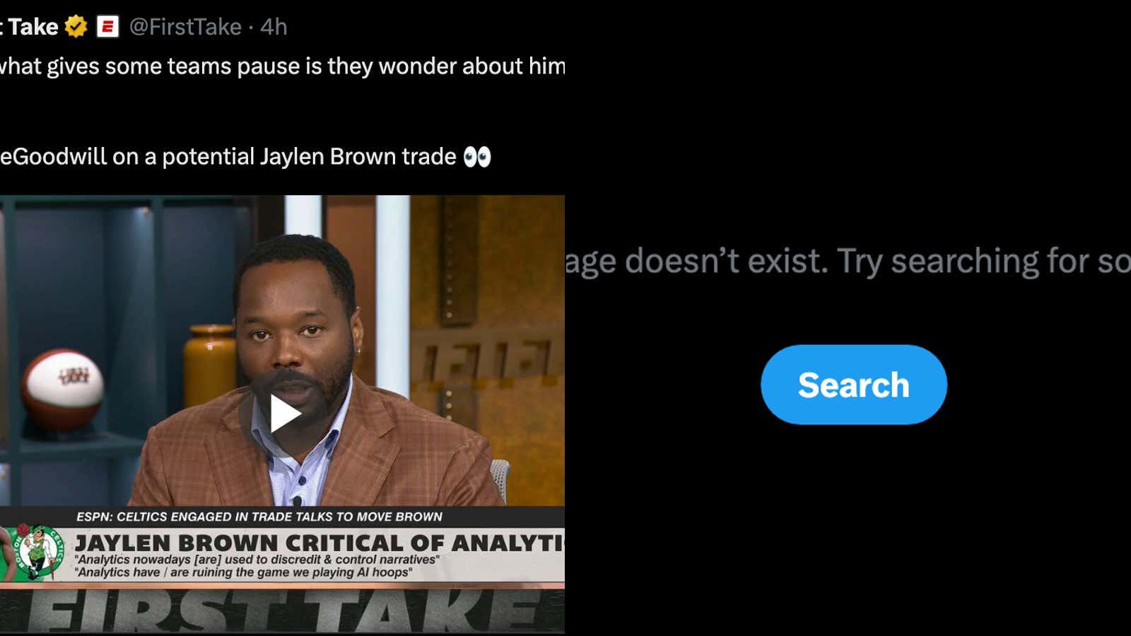 ESPN Tried Their Best To Create A Narrative That Jaylen Brown Has "Off The Court Issues" Only To Delete The Tweet In An Attempt To Pretend Like Nothing Happened