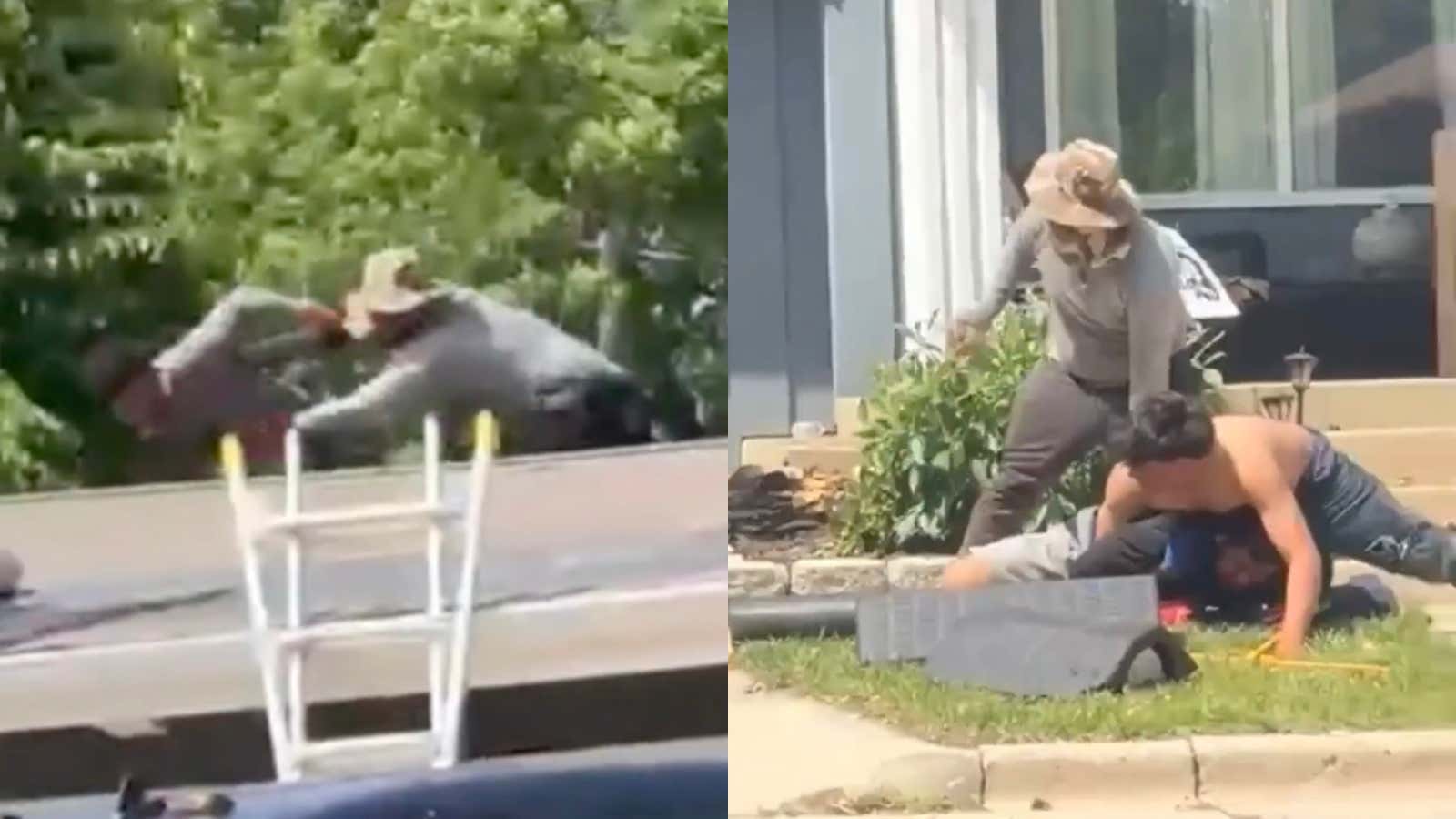 MUST WATCH – Incredible Video of Roofers Fighting and THROWING Each Other Off a Roof in The Middle of a Job