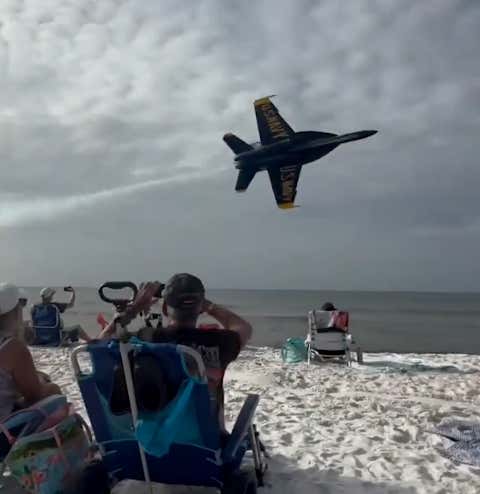I Was Not Prepared For How Close The Blue Angels Got To The Folks On The Beach