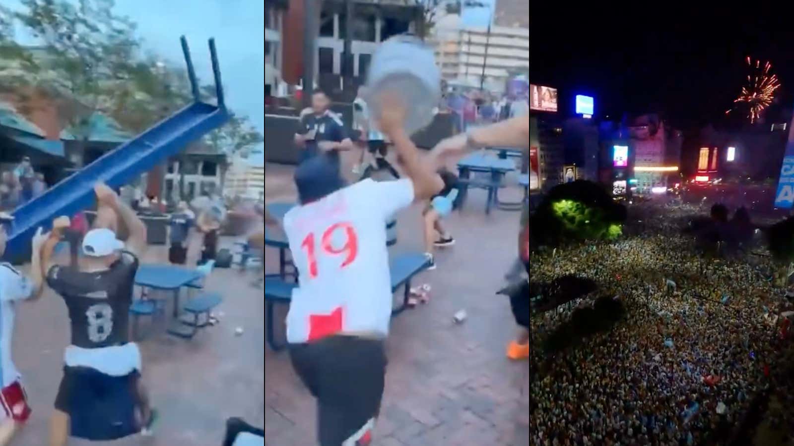 There Ain't A Chance In Hell Anyone In Argentina Slept Last Night, Especially These Dudes Throwing Tables At Each Other In The Middle Of A Brawl