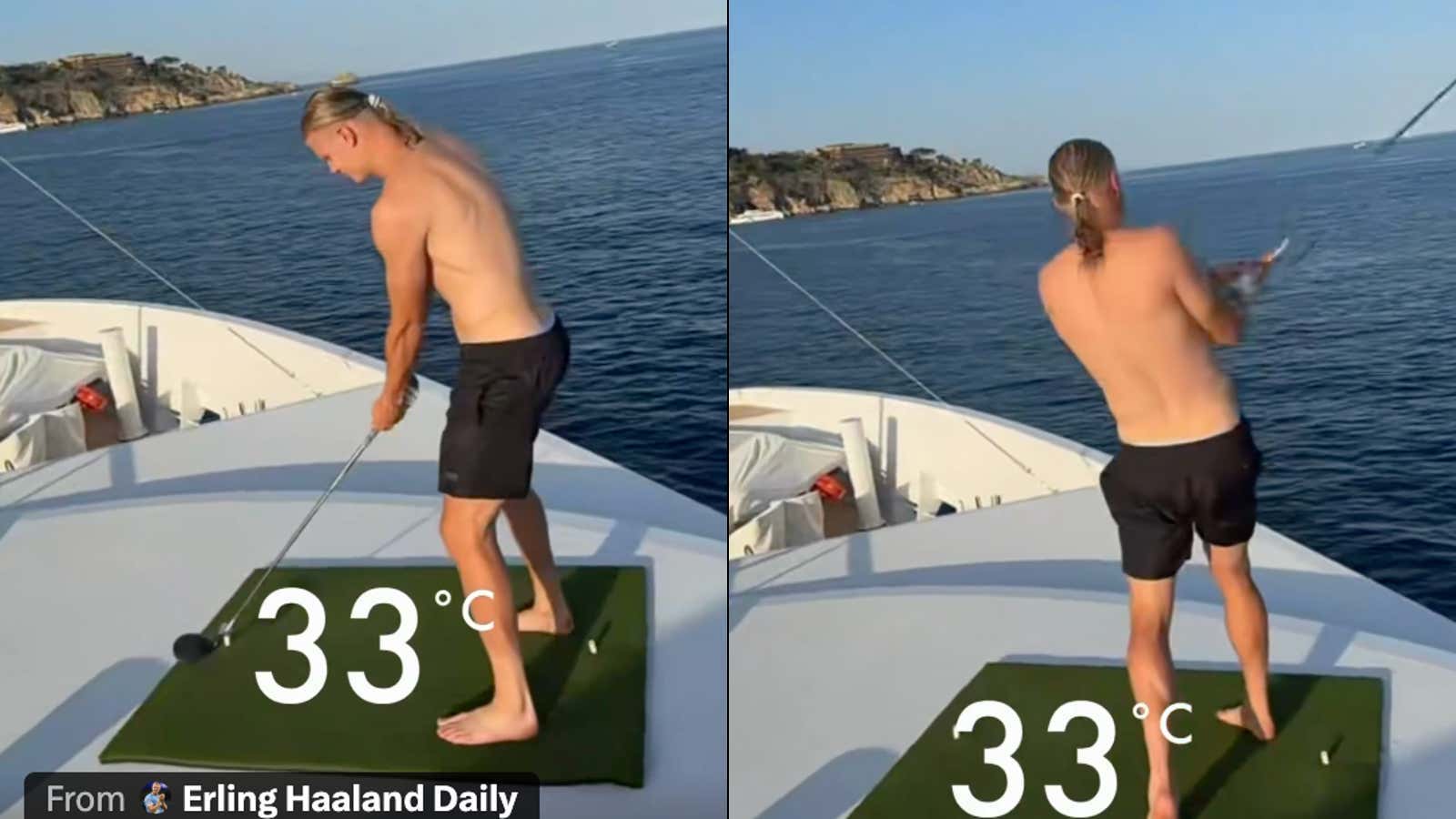 Crushing Golf Balls Off A Boat With Ella Langley Blasting - No One Is Living A Better Life Right Now Than Erling Haaland