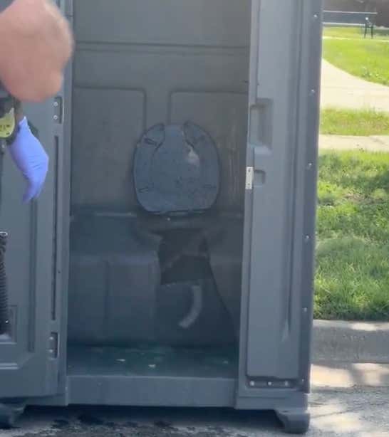 You Can't Call a Firefighter a 'Dumb Fuck' as He's Trying To Get You Out of the Tank of a Porta-Potty