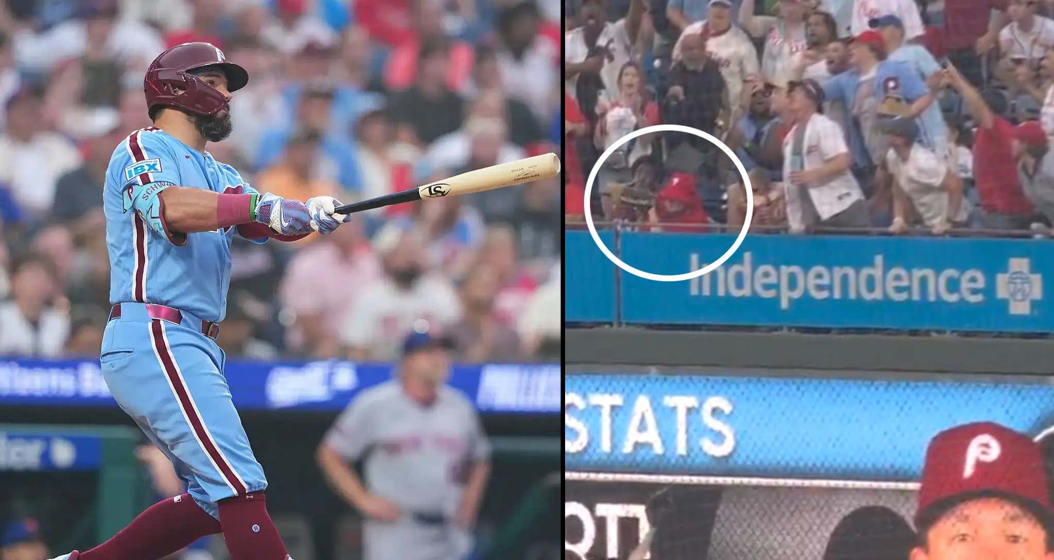 You Just Have To Give Better Effort Than This As A Fan In The First Row When A Potential Kyle Schwarber Homer Comes Your Way