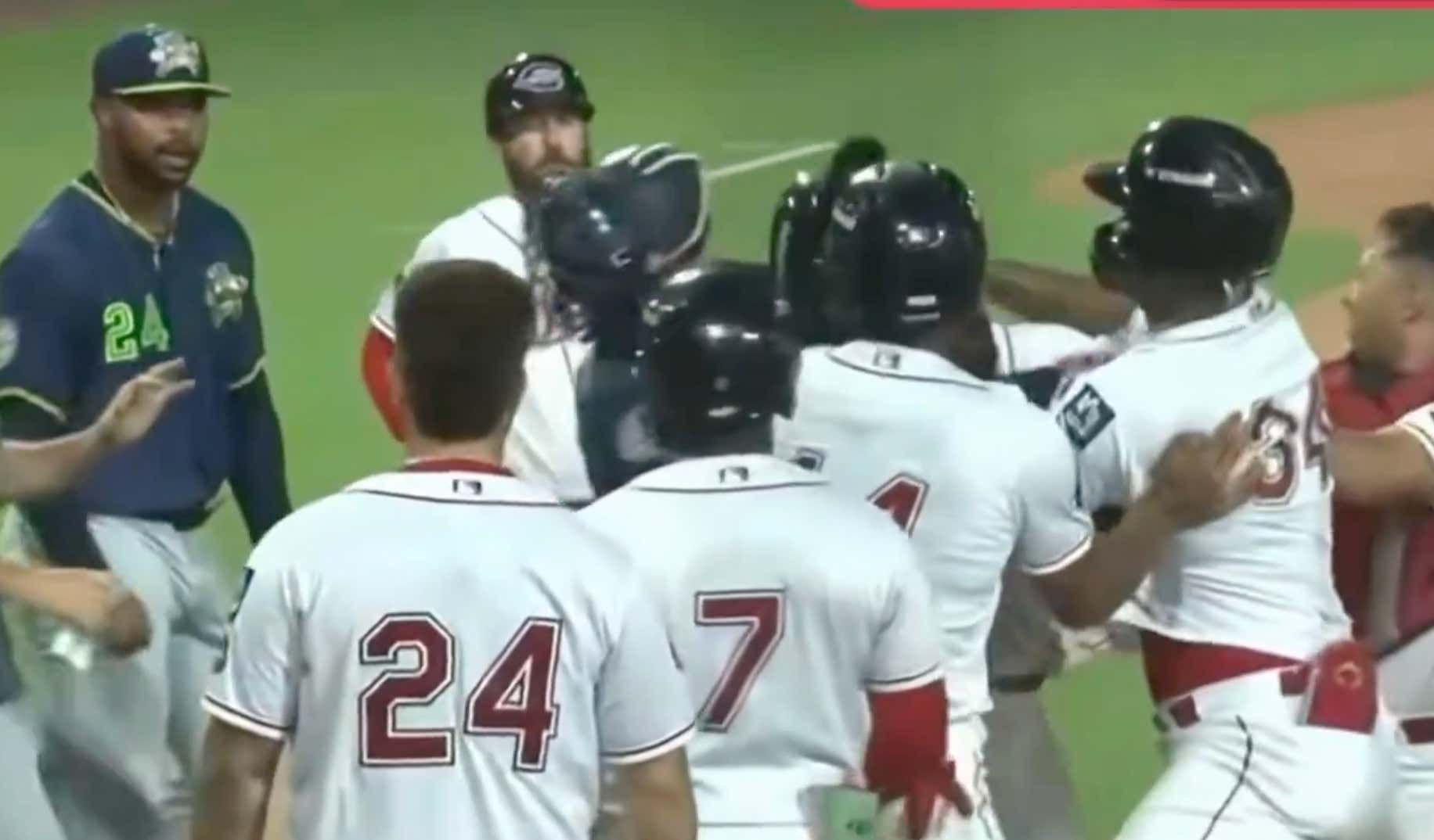 A Red Sox Prospect Who Is Built Like An NFL Tight End Hit A Mammoth Home Run And Then Got Into A Brawl With The Other Team