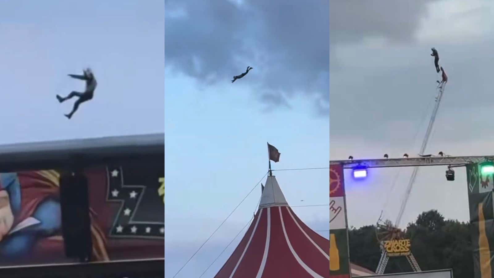 This Netherlands Music Festival Was Launching Men Through The Sky Further Than I've Ever Seen Men Launched Before (At 100+ MPH, with a 100% Hit Rate on Injured Stuntmen)