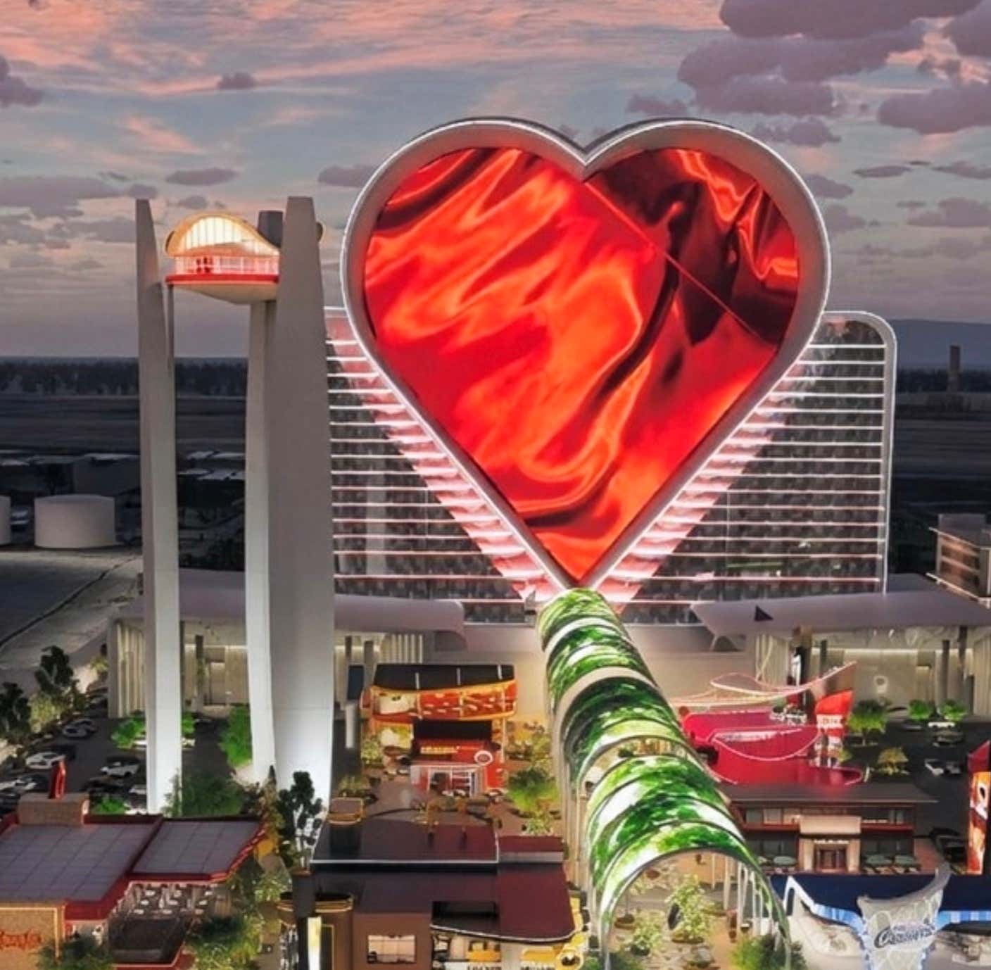 Las Vegas is Getting a Brand New 29-Story Heart Shaped Casino (And a Floating Restaurant On The "Pillars of Sadness" )