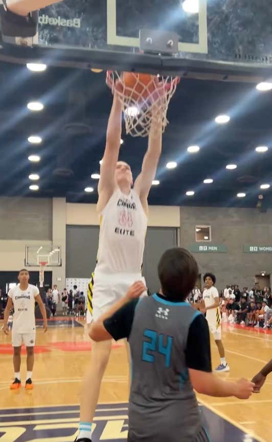 This 7'6 15 Year Old Canadian Prospect Named Jeremy Gohier Who Taunts His Opponents May Actually Be The Wemby Stopper