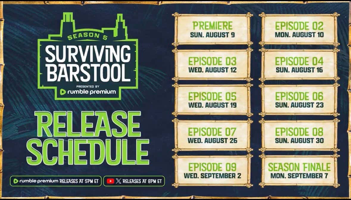 Surviving Barstool Returns Sunday, August 9 for Season 5