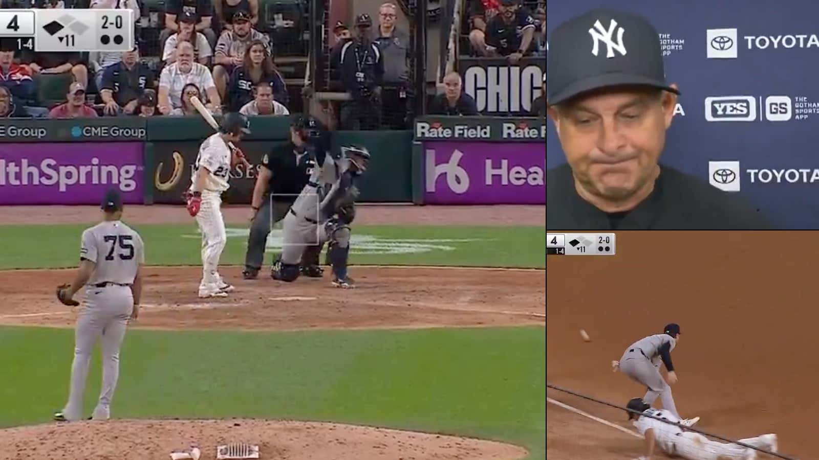 Aaron Boone Defending Ali Sanchez's Inexplicable Throw To 3rd Last Night, Which Lost The Yankees The Game, Is As Pathetic As It Gets