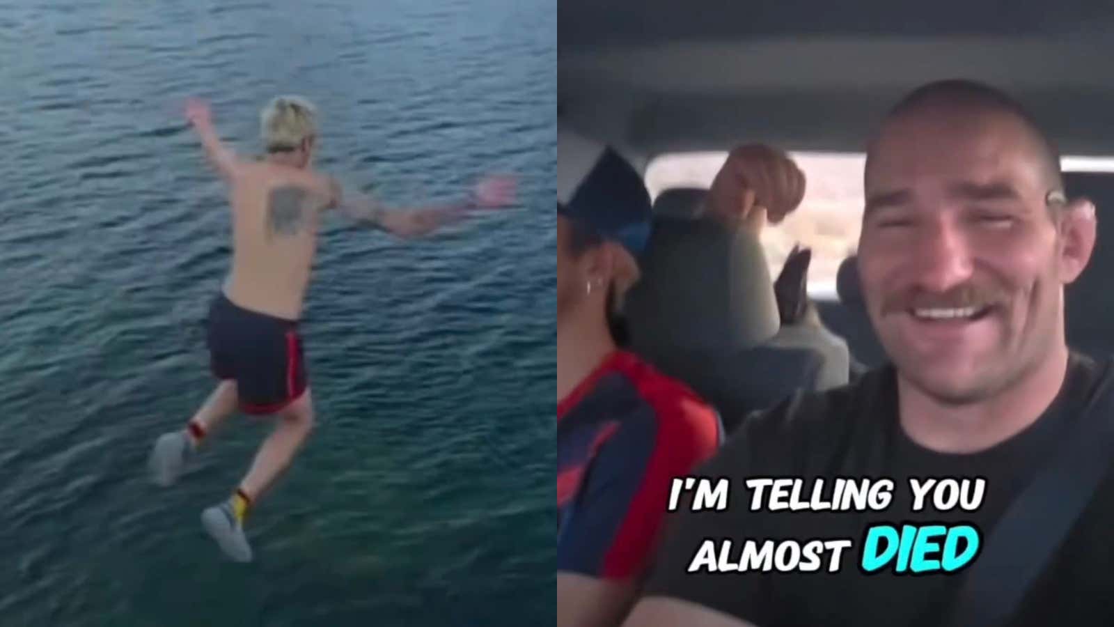 "Don't Be a Fucking Pussy" – Video of UFC Fighter Sean Strickland Saving a Guy From Drowning (After Convincing Him to Jump Off a Cliff)