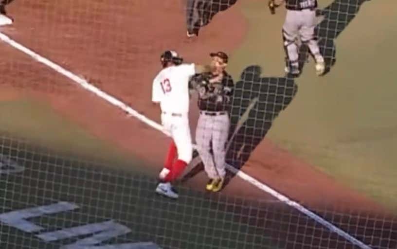 We Had One Hell Of A Sucker Punch On The Base Paths Of A Mexican Baseball League Game Last Night