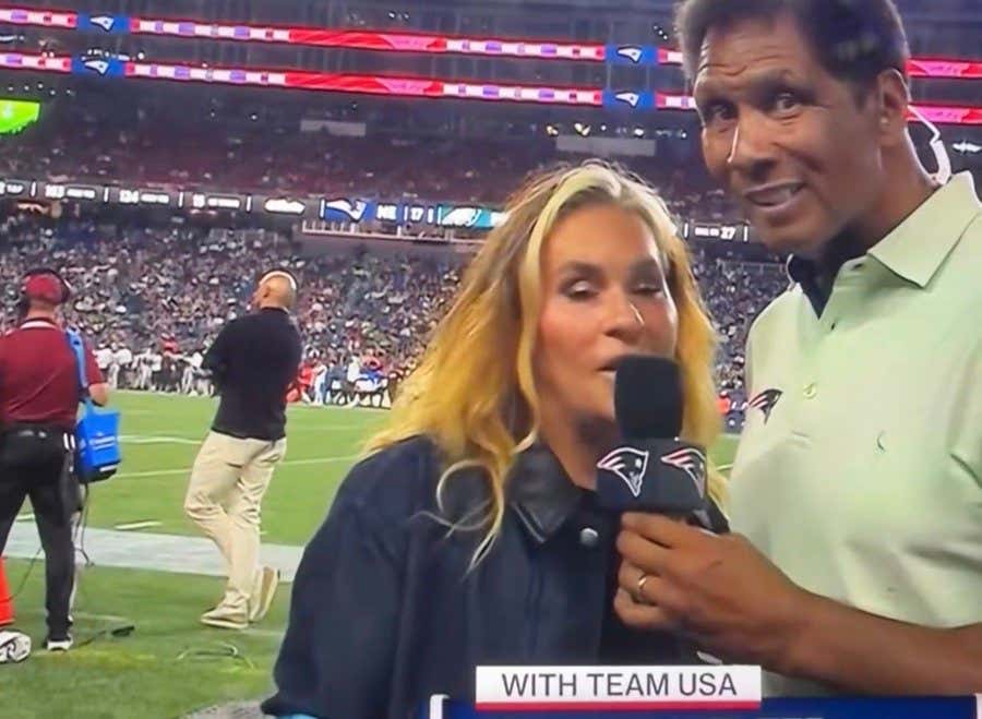 People Upset That Coach Jen Welter Appeared Drunk During Her Sideline Interview With Steve Burton During Saturday Night's Patriots/Eagle Preseason Game Need to Get A Life
