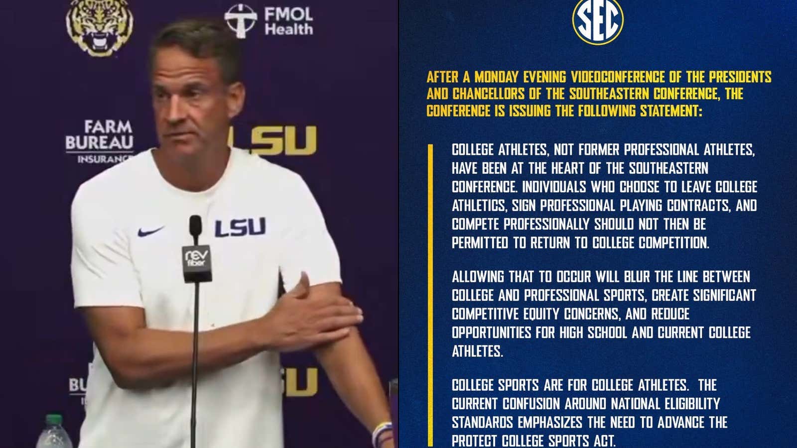 The SEC Has Heroically Released a Statement Condemning Pro Athletes Returning to College (Without Actually Doing a Damn Thing About It)