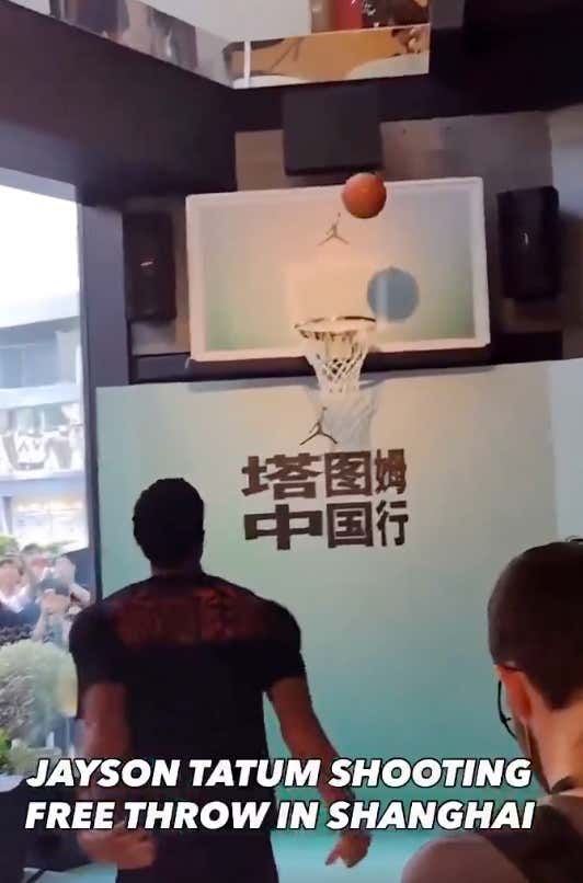 Jayson Tatum Shooting Straight Bricks At The Free Throw Line In An Event In Shanghai Is A Sad Sight To See