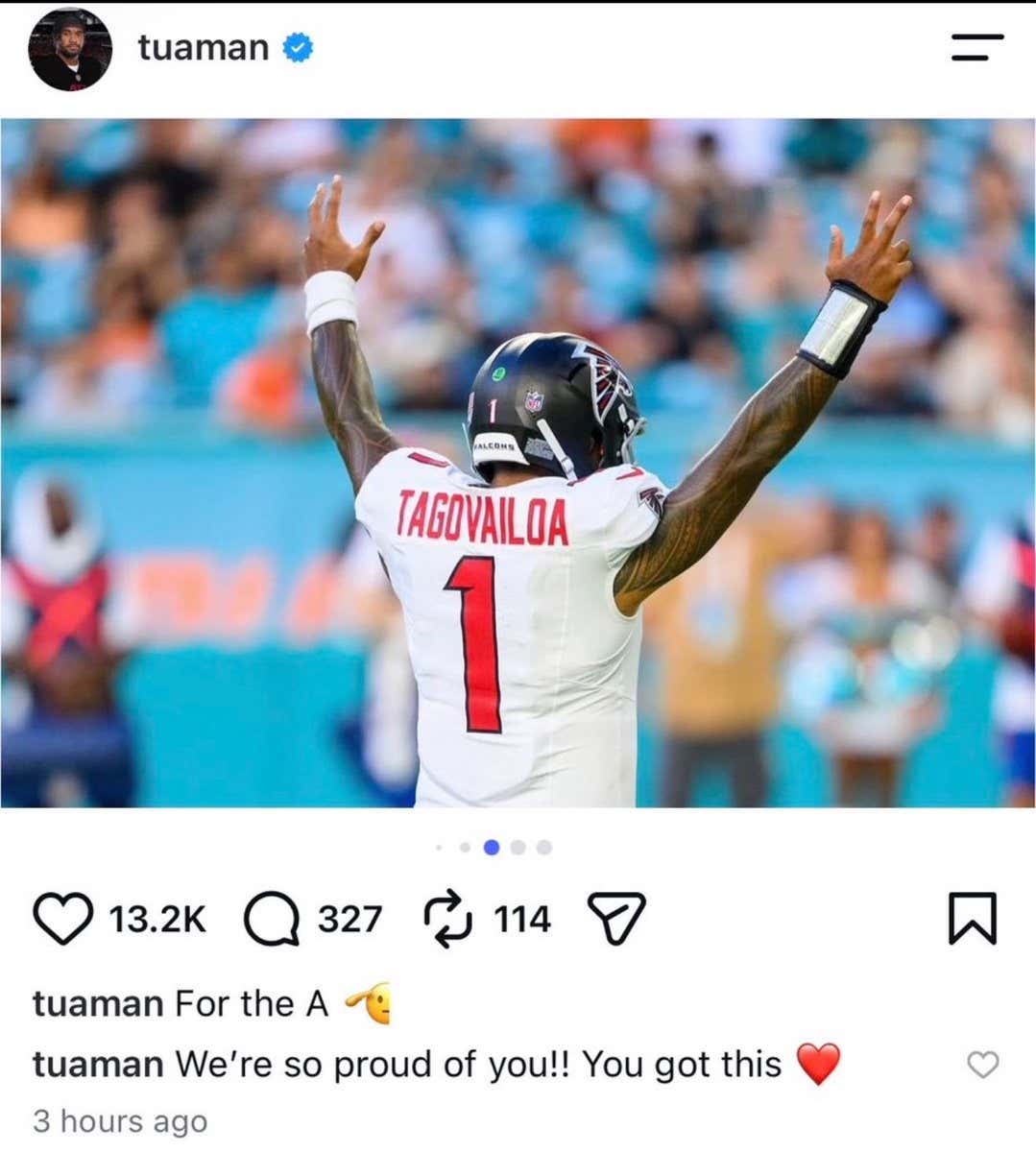 Tua's CTE Is Kicking His Ass: He Just Commented "We're so proud of you" On His Own Post