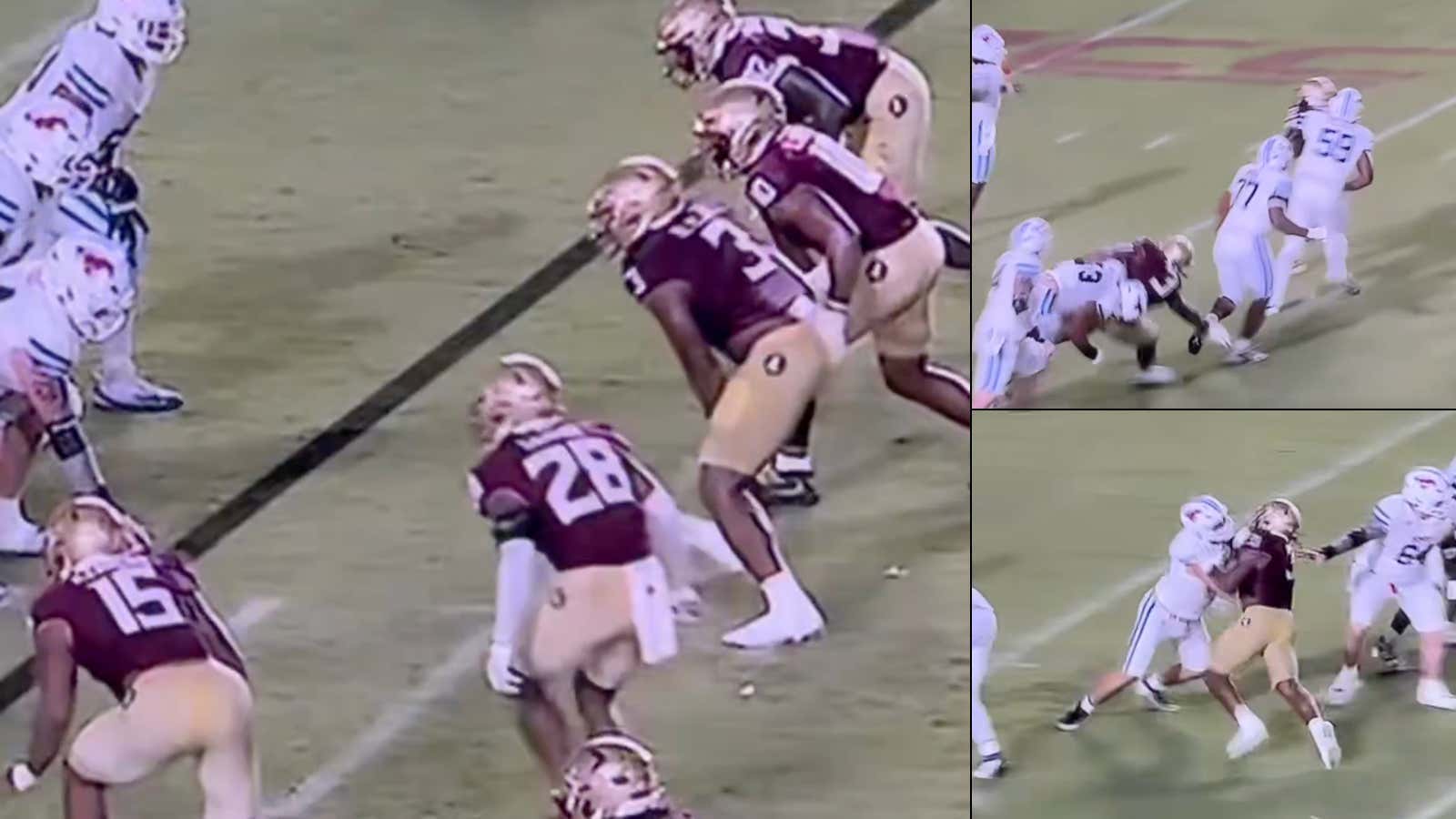 This FSU Defender Getting Put In The Dirt And Giving Up A 30-Yard Gain After Trying To Taunt SMU Is The Perfect College Football Clip Of Week 1