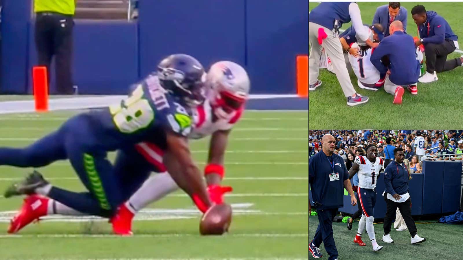 UPDATE: AJ Brown Injured His Ankle On The 1st Drive After Halftime And Had To Leave The Game For X-Rays, Just Like Seahawks QB1 Sam Darnold