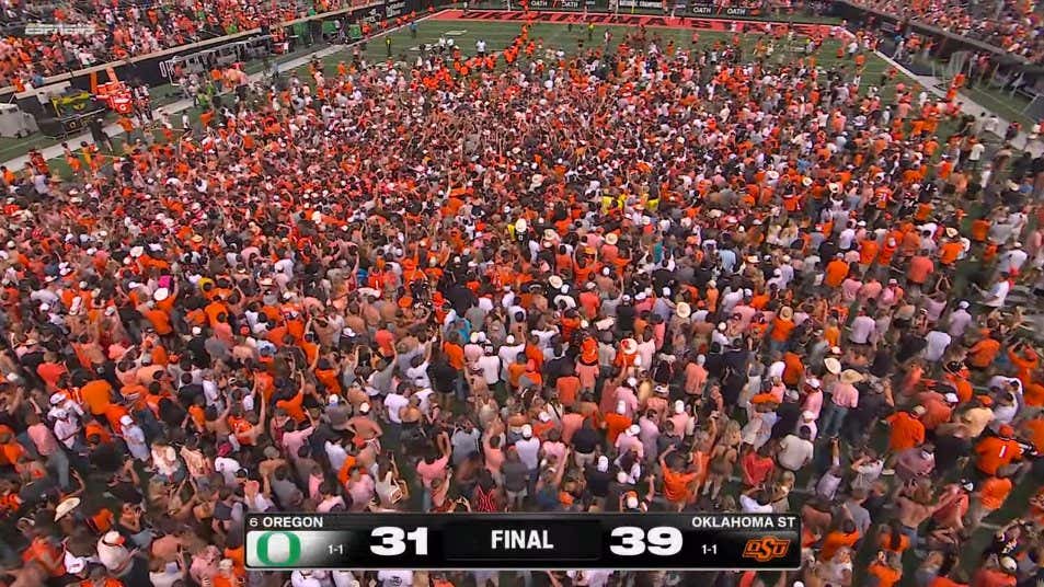 Oklahoma State Takes Down Oregon and Gets To Storm the Field a Week After Losing to Tulsa