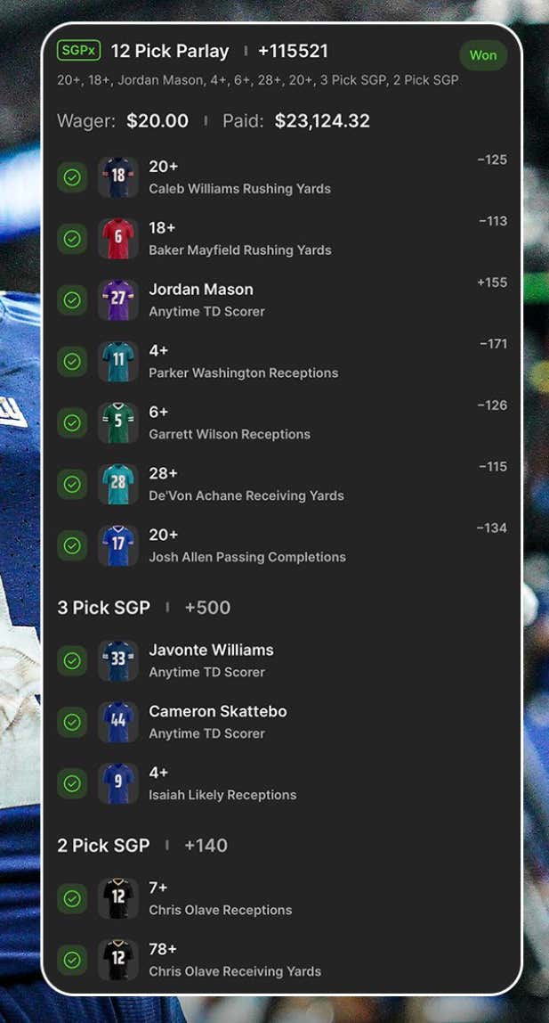 These Guys Who Hit A Monster Fantasy League Parlay On DraftKings Are Awesome