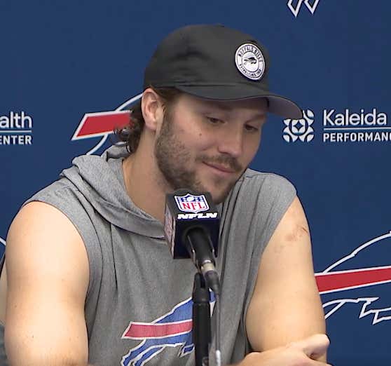 Nobody Handled Pressure And Fear Like Josh Allen Seeing A Spider Crawl Across The Mic In The Middle Of His Press Conference