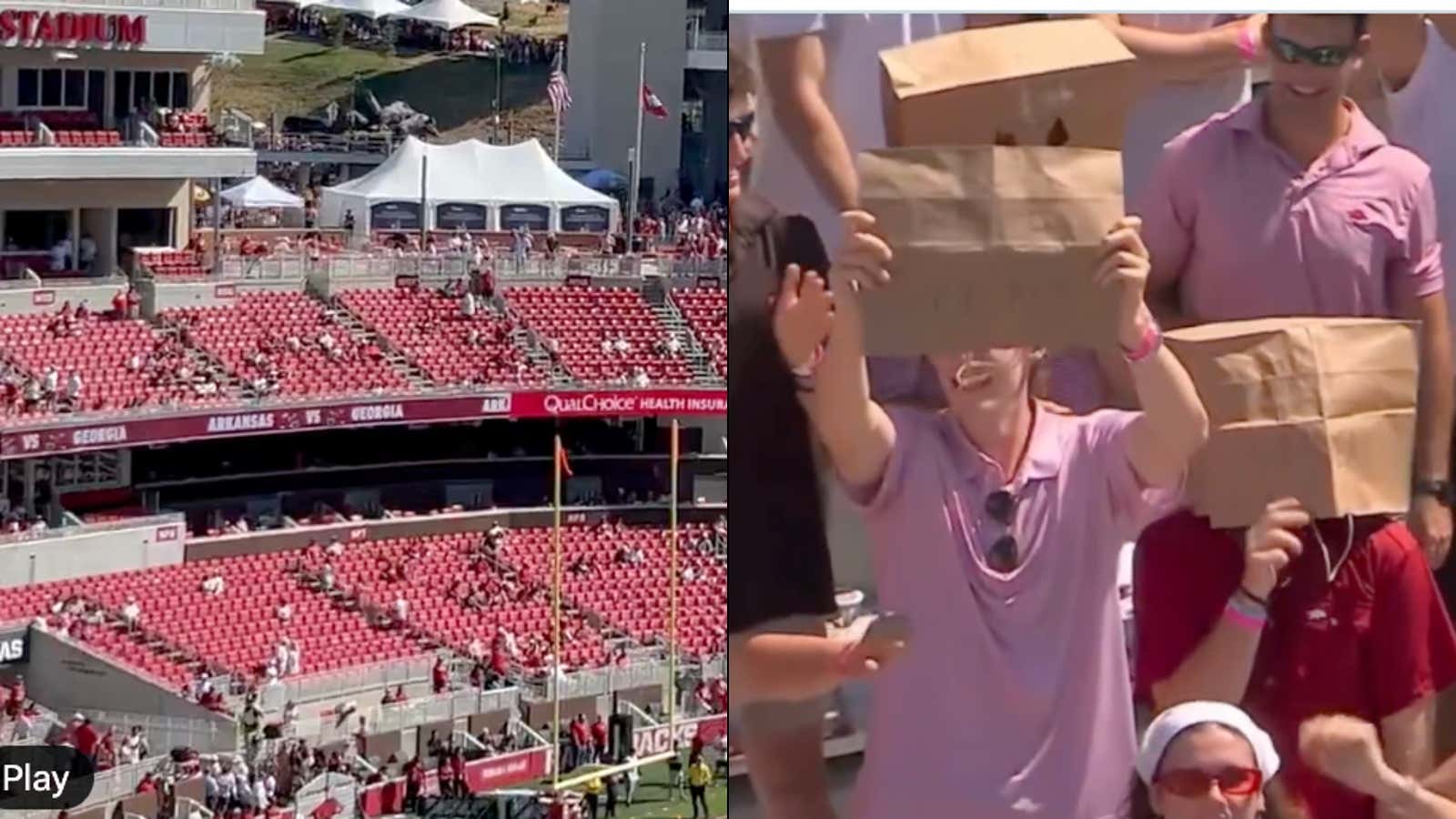 That'll Show Them: Arkansas Fans Are Boycotting The Program By Wearing Bags On Their Heads And Refusing To Tailgate For Today's Game