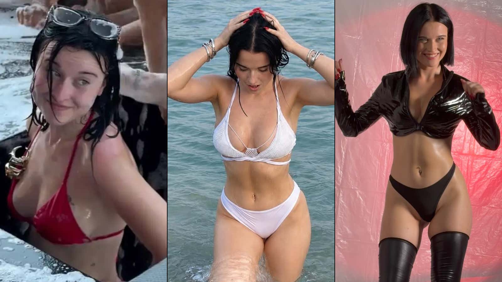 Red Bikini Girl Revealed The INSANE OnlyFans Money She Made In Only (1) Week While Also Showing Off Her New Haircut In A Leather Bikini