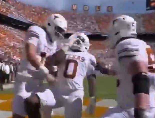 Texas’s Touchdown Celebrations Are Officially Unhinged - Raleek Brown Just Sniffed His Balls And Passed Out