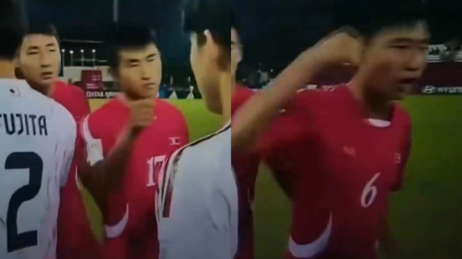 The North Korean Men's Soccer Team Are Absolute Demons in The Handshake Line