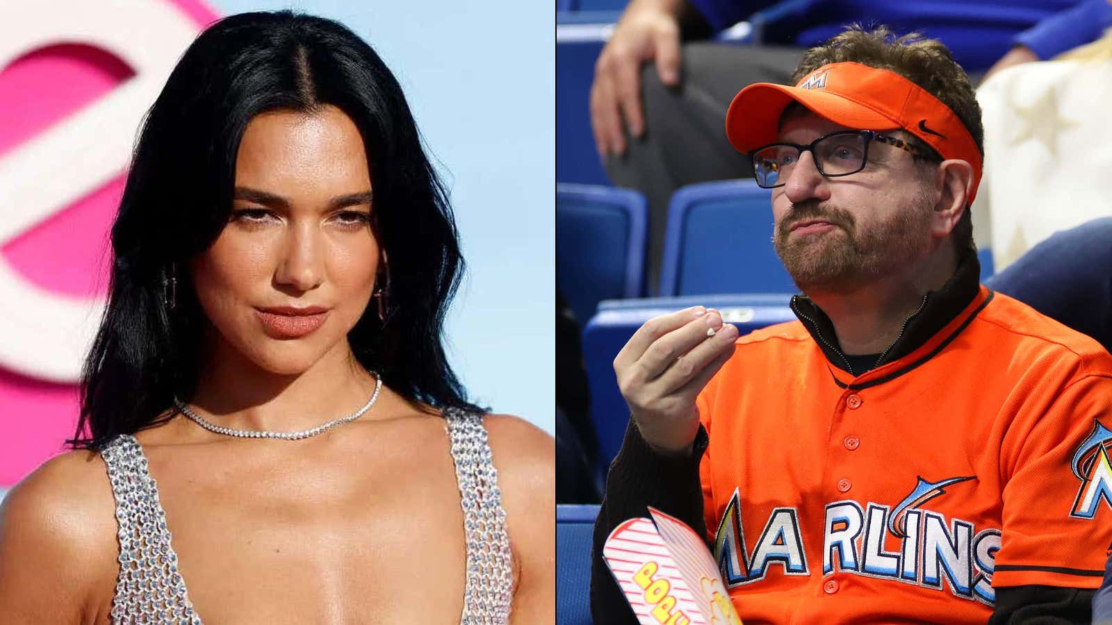 Dua Lipa Was Behind Home Plate At The Yankees Game With Her Husband Callum Turner, But That Didn't Stop Marlins Man From Sliding In