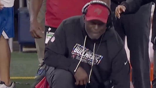 Play Through The Pain: Todd Bowles Was Seen Falling To The Ground As The Bucs Won, Caught A Helmet To The Gut During The Celebration