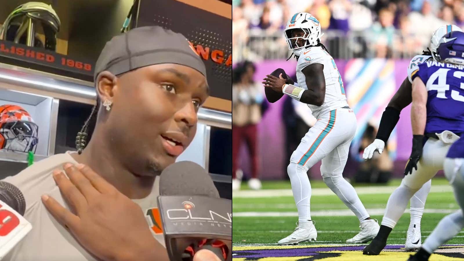 Big Brain Thinking: Bengals DB Jordan Battle Figured Out Malik Willis Has A Tell On Pass Plays, Promptly Blurts It Out In Front Of Cameras