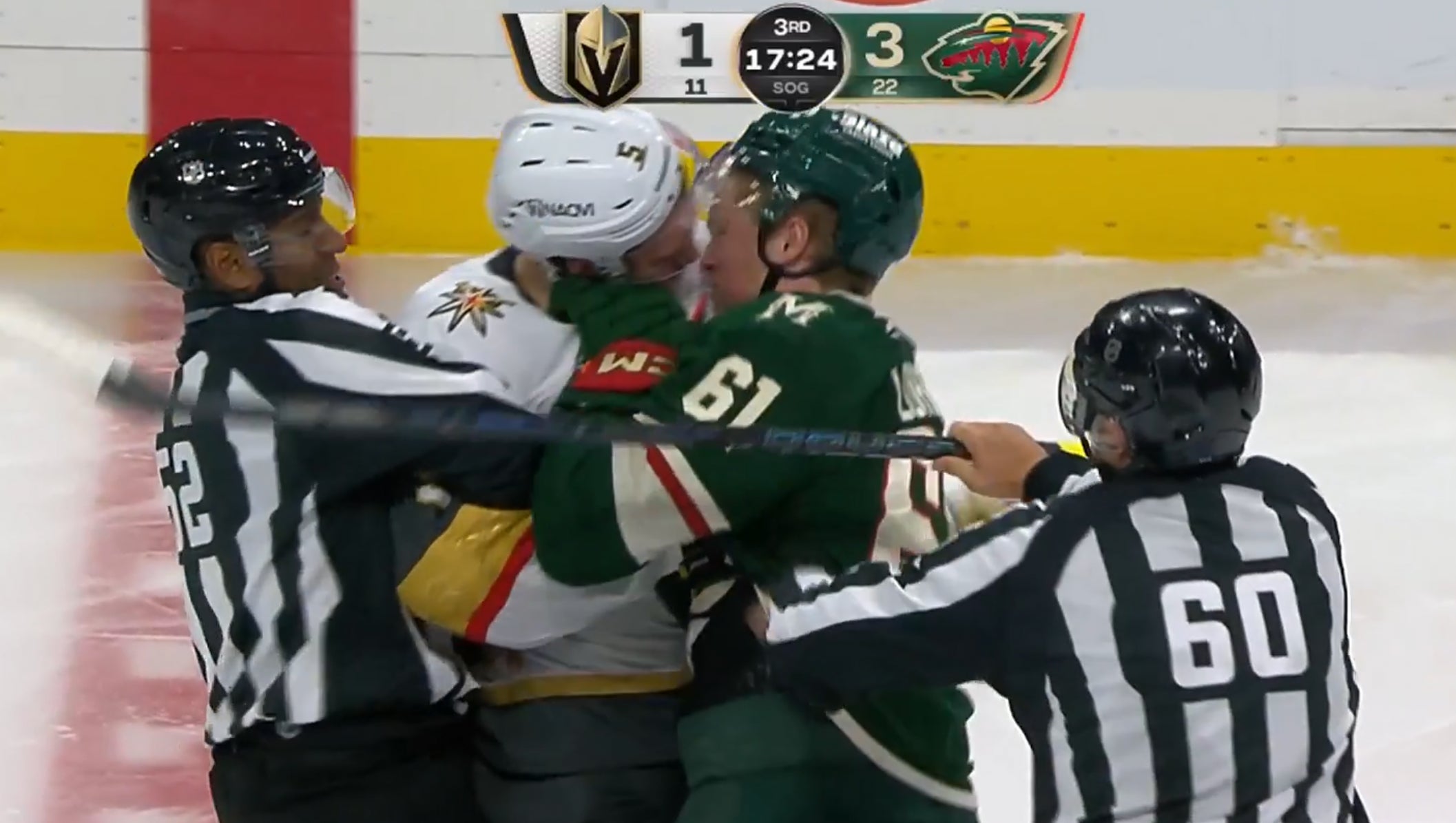 The Rivalry Between Minnesota And Vegas Got Extra Heated In What Appears To Be The First Makeout Of The 2026-27 NHL Season