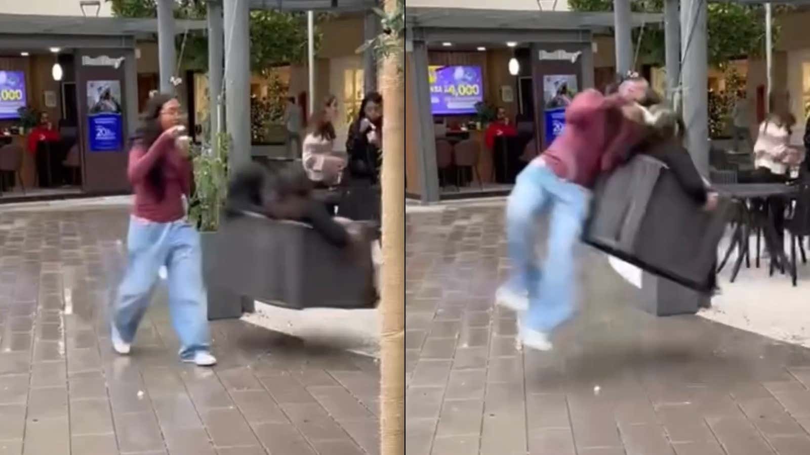 Made Me Laugh – This Girl Get SMOKED By a Hilariously Placed Mall Swing