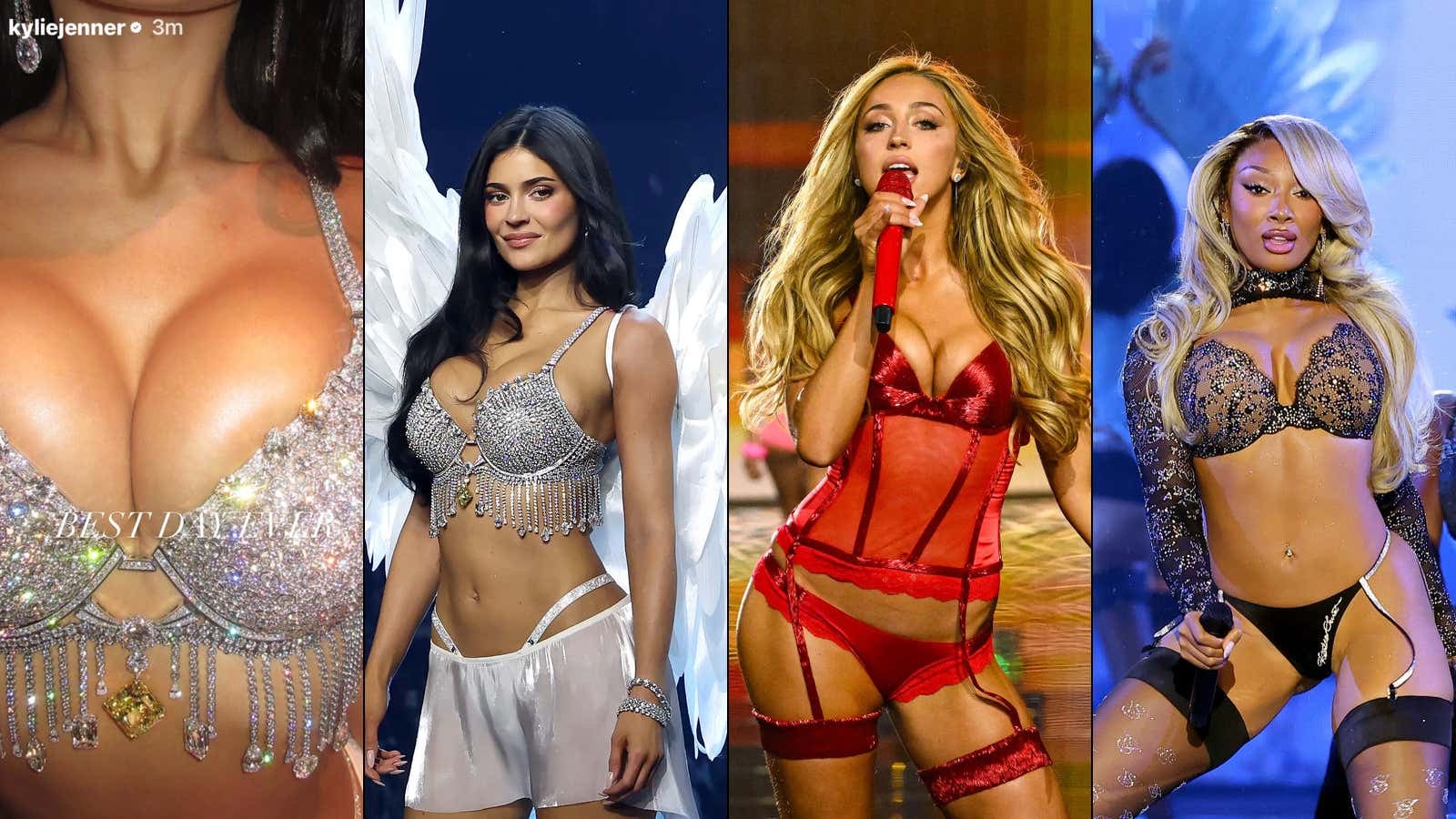 RECAP: Tate McRae Rocked Red Lingerie, Kylie Jenner Wore A $50 Million Bra, Megan Thee Stallion’s Ass Made Adriana Lima's Jaw Drop, Plus More Iconic Angels Returned At The Victoria's Secret Fashion Show