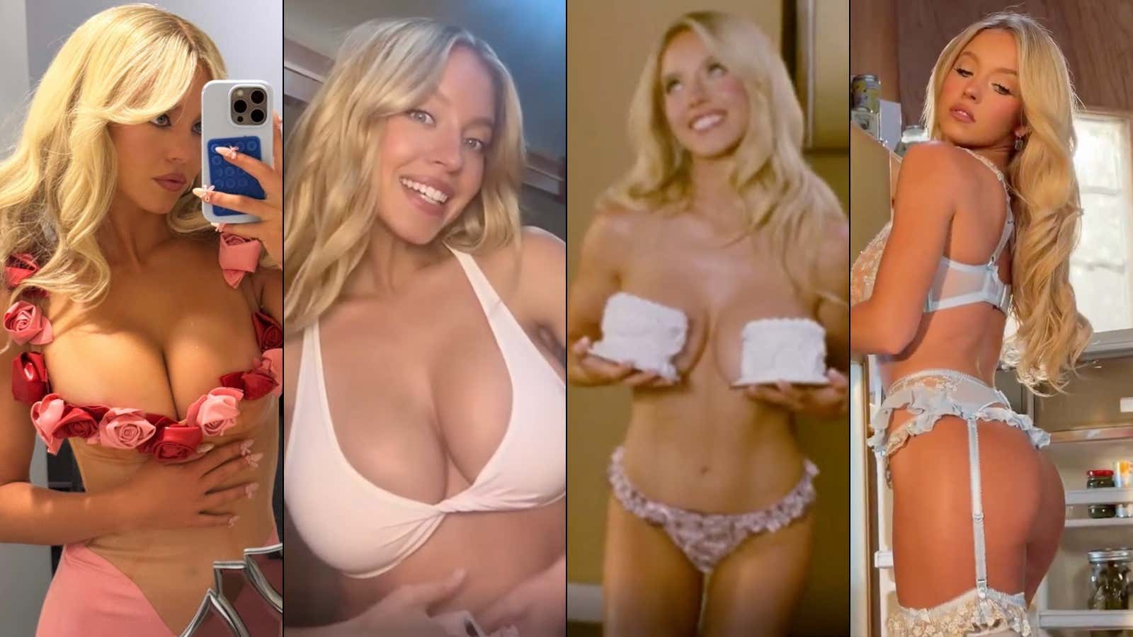 ALERT: Sydney Sweeney Just Did Another Lingerie Spread And Baby It Must've Been Cold Outside For This A+ Holiday Themed Edition