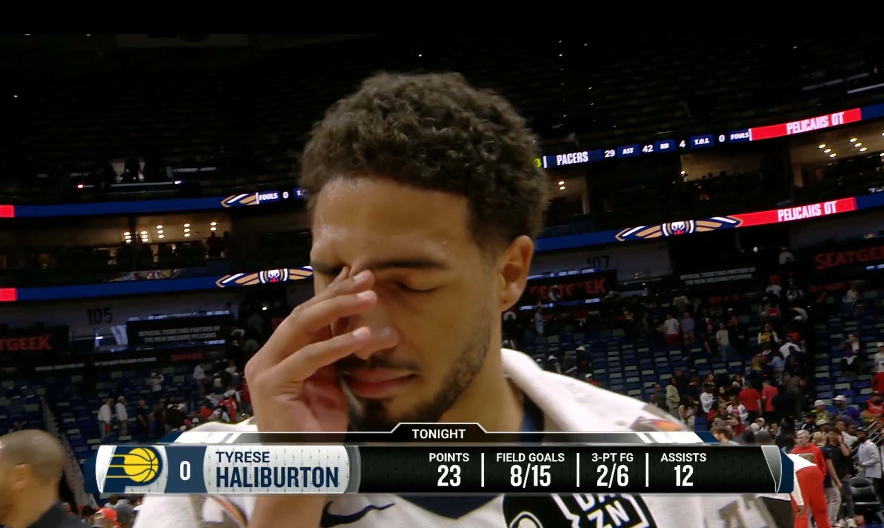 Tyrese Haliburton Broke Down Crying After His First Game Back From His Achilles Tear