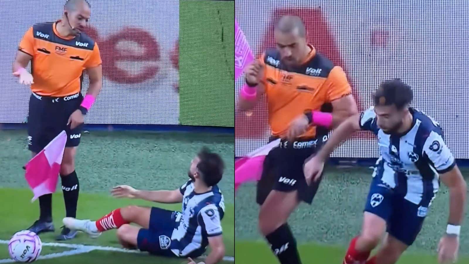 Soccer Tough: Dude Playing In Liga MX Kicks The Ref During A Corner Kick, Then Hits The Ground With The Most Pathetic Flop You'll Ever See
