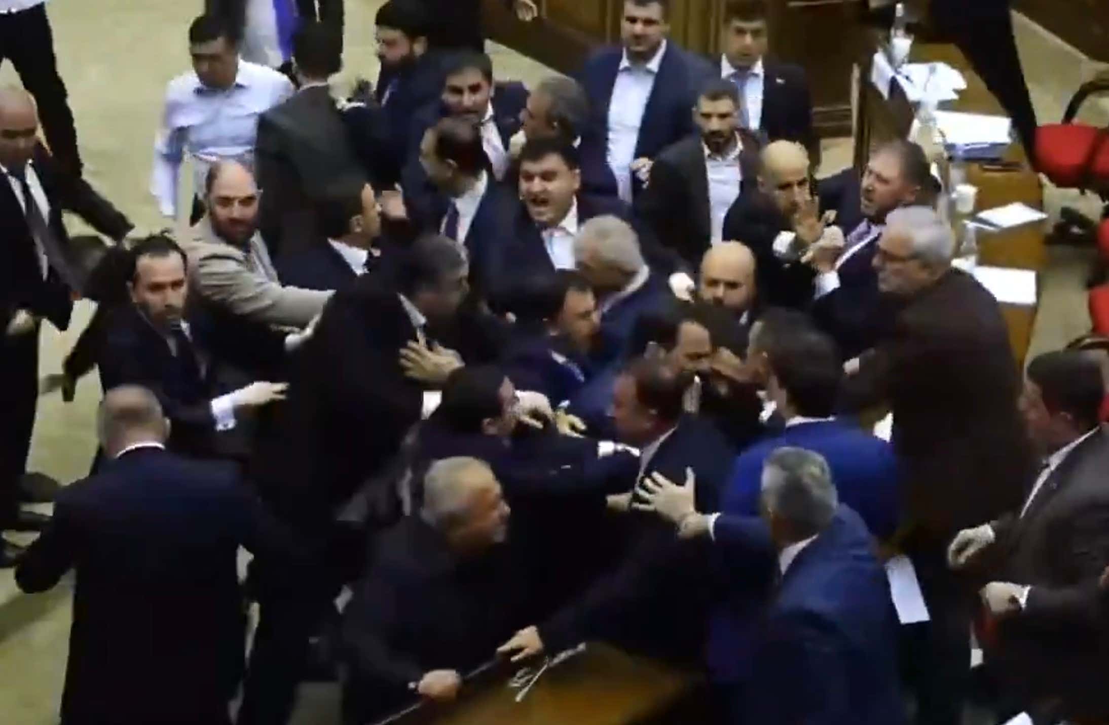 Armenian Parliament Session Broke Out Into a MASSIVE Fist Fight Between The Ruling Party and Their Opposition