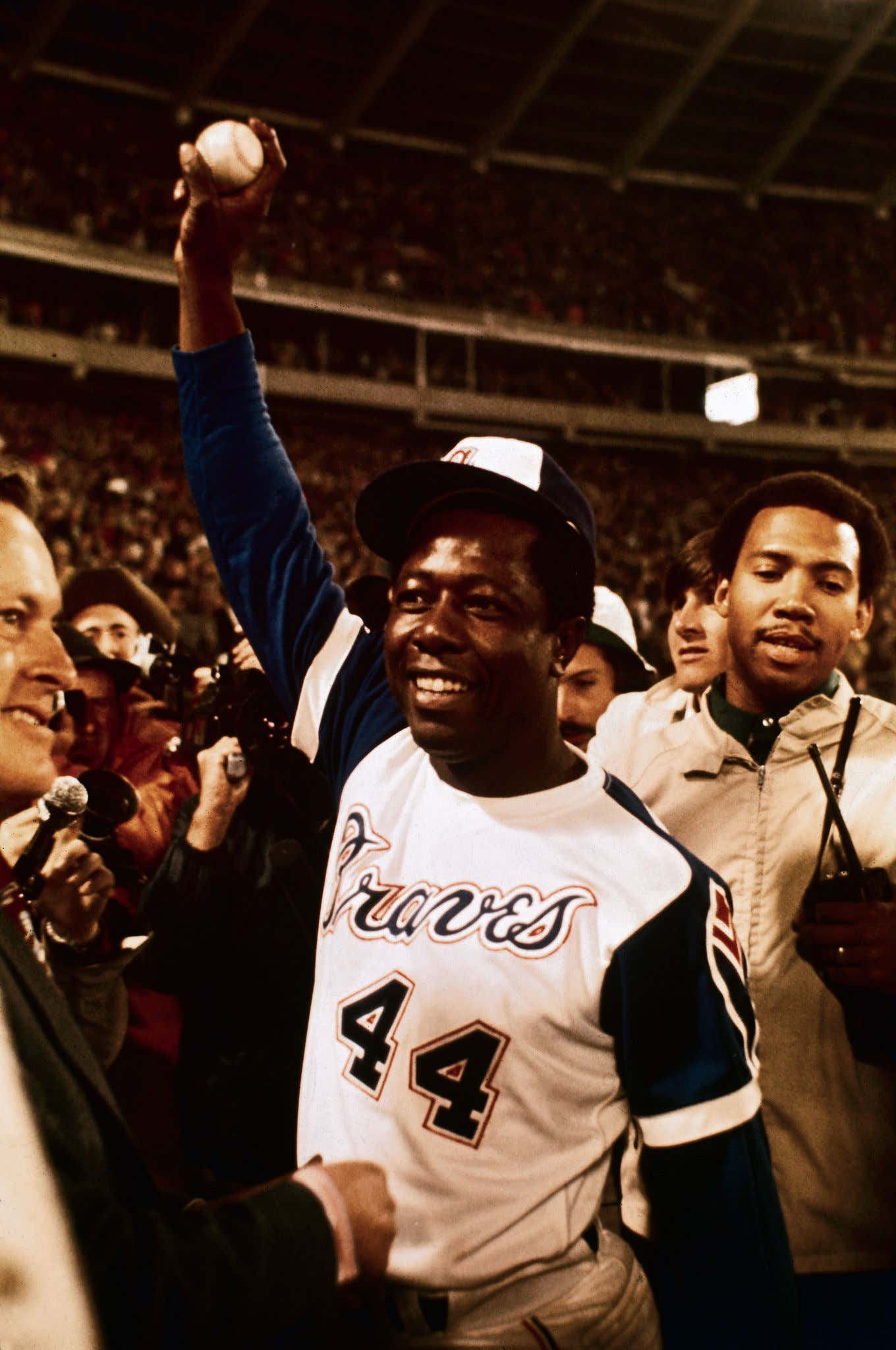 Baseball Player Hank Aaron In Uniform by Bettmann