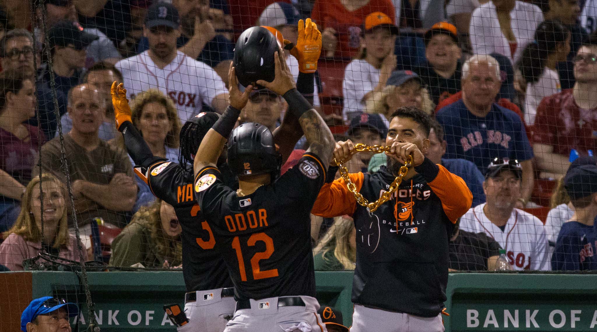 THE ORIOLES SCORE 10 UNANSWERED FROM THE 7TH INNING ON AND COME BACK TO BEAT THE RED SOX 12-8!!!