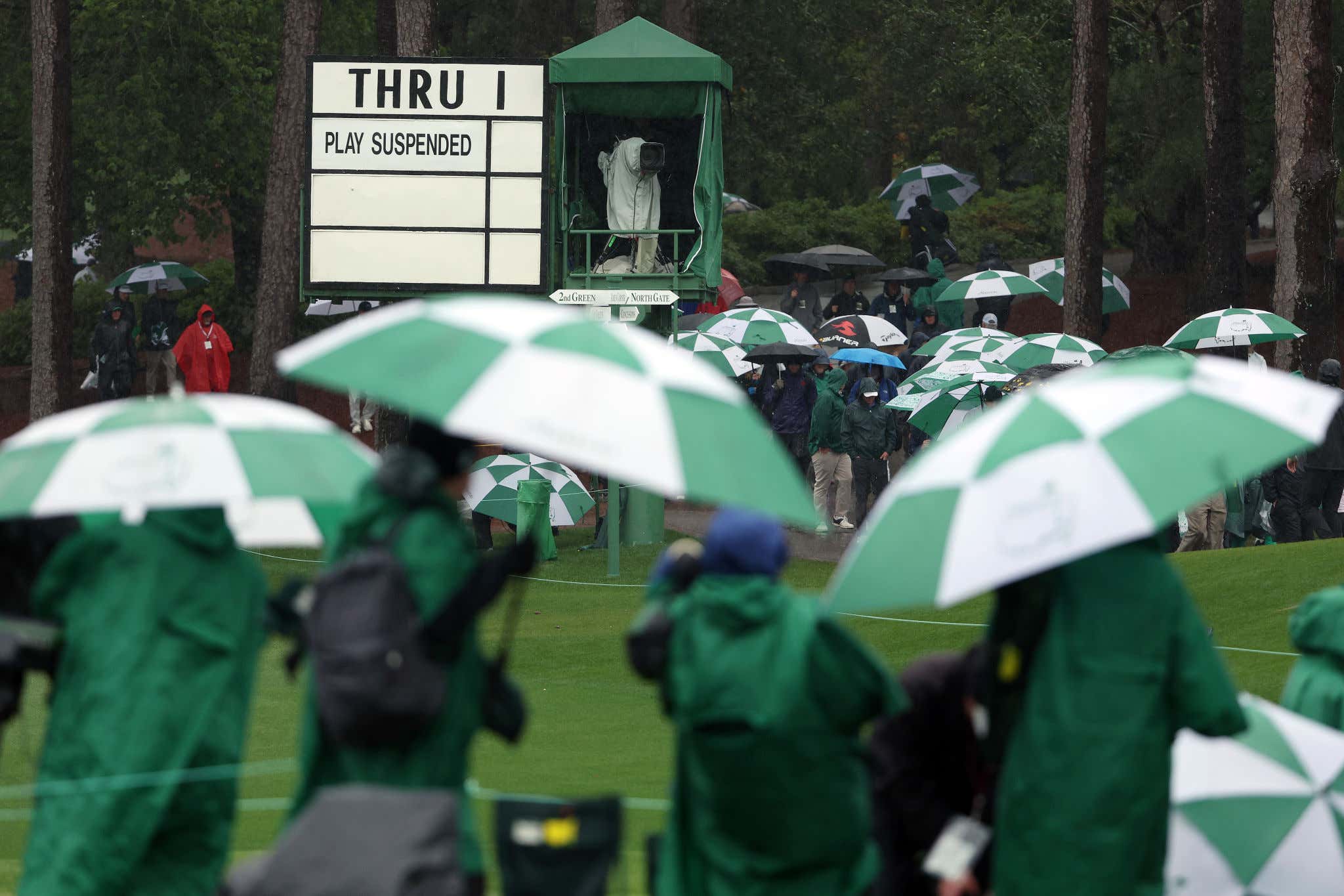 Mother Nature Made The Masters Pay For Their Archaic TV Policy, As Rain Suspends Play Just 15 Minutes Into CBS Telecast Barstool Sports