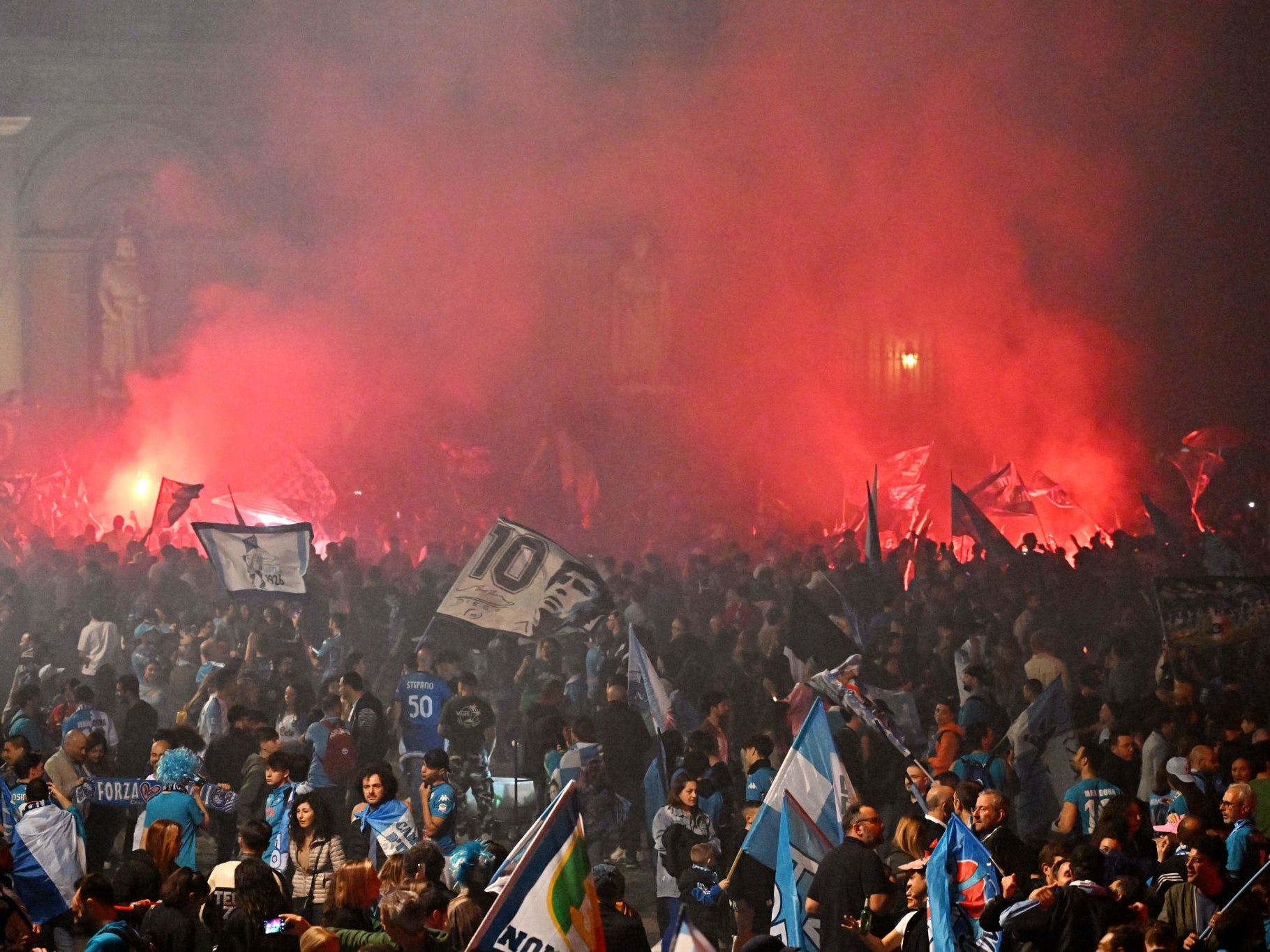 Napoli Clinched the Serie A Title for The First Time In 33 Years Today And Southern Italy Is Going PAZZO Tonight. Fans Had To Be Reminded NOT To Take The Party To The Volcano