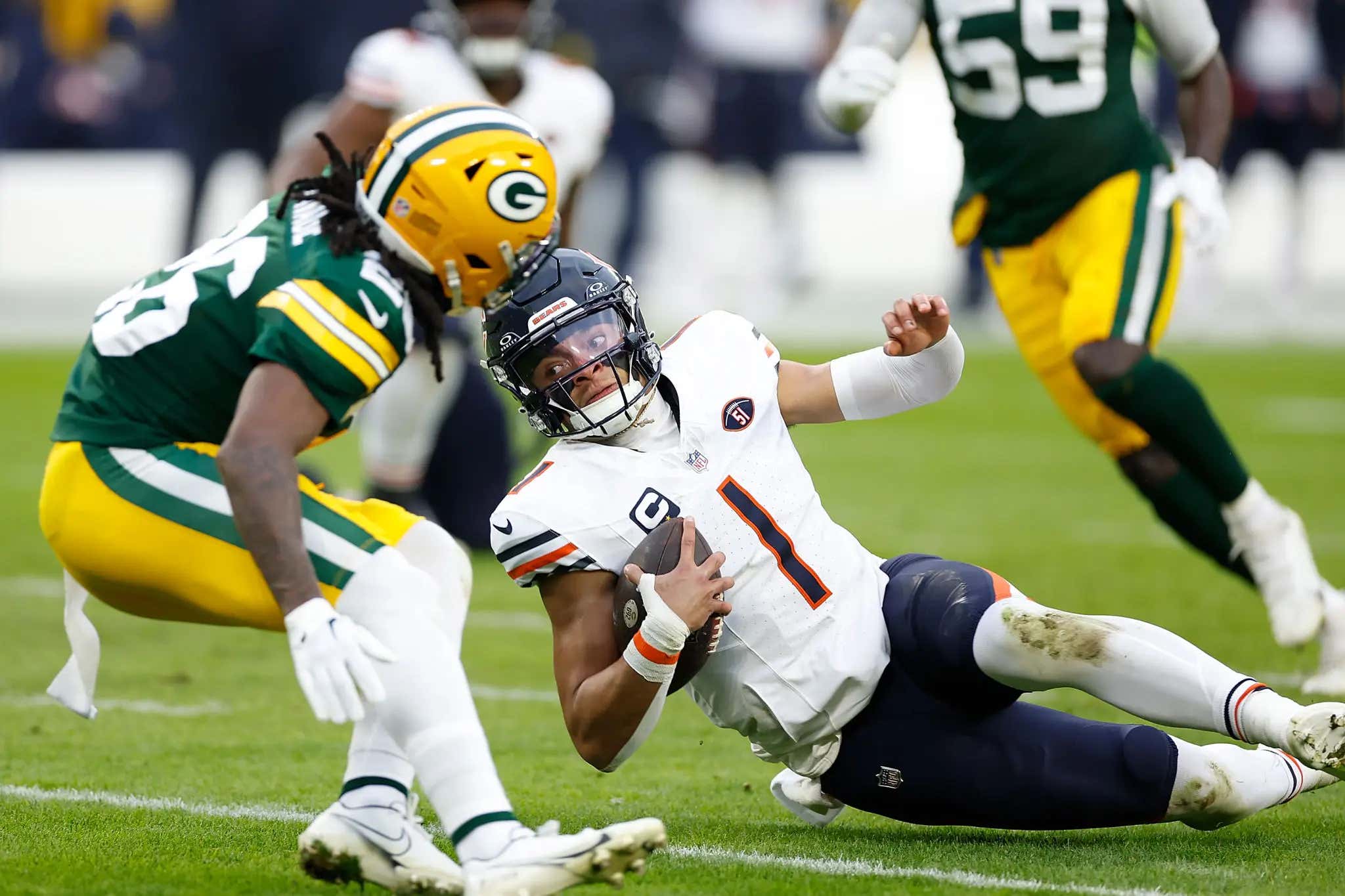 The Packers' Hit On Justin Fields Last Sunday Further Proves My Take That The NFL Should Ban Sliding